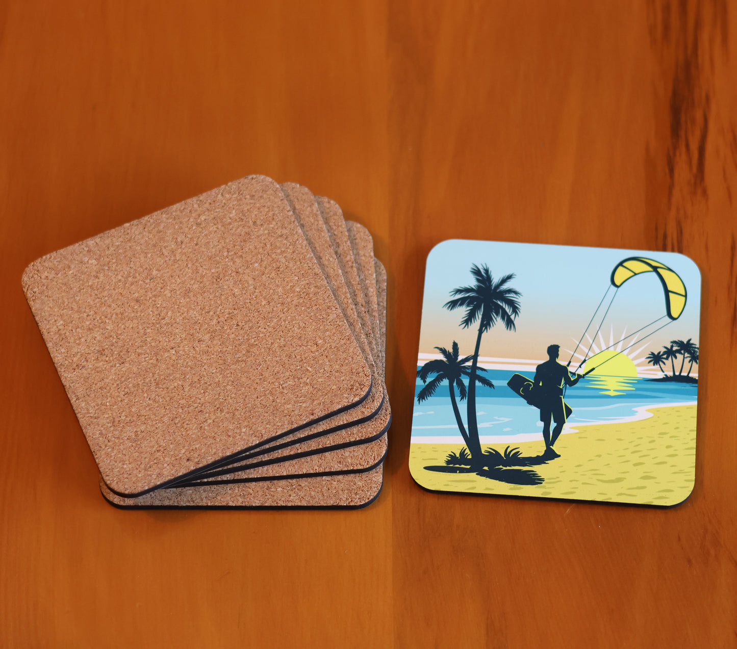 Cork-back coaster - Kite Day Full Set